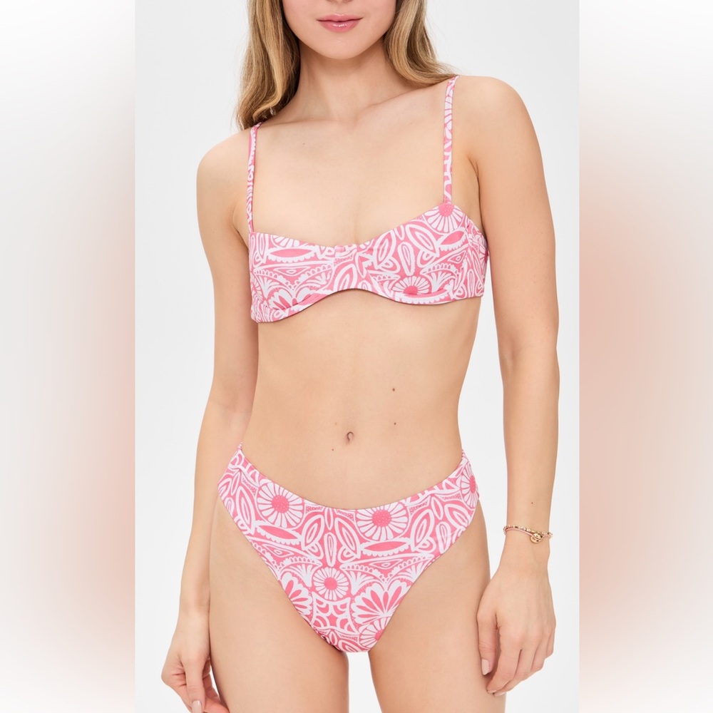 NWT Peixoto Pink & White Floral Bikini
